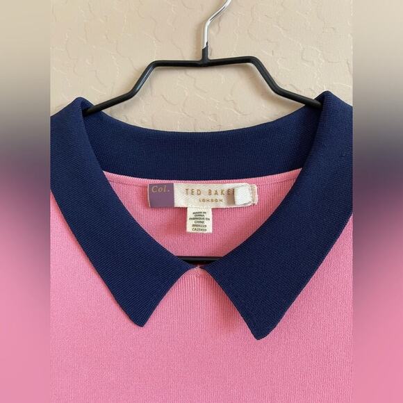 New Ted Baker Origami Colour By Numbers Color Block Shirt Dress 8 - Picture 9 of 13